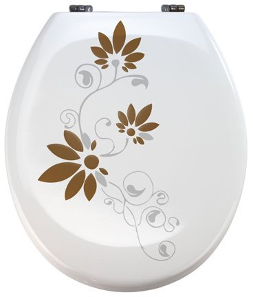 Grafix Aufkleber WC Toiletten Deckel St02 für Pressalit Silbergrau/braun Vinyl