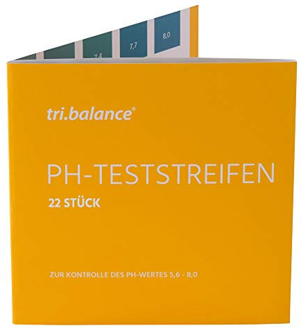 tri.balance pH-Teststreifen 22 Stück – 1er Pack I Messbereich 5,6-8,0 pH I pH-Wert Messung im Urin - Wasser I Kontrolle des Säure-Basen-Stoffwechsel