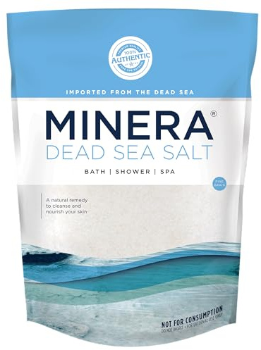 Minera Fine Grain Dead Sea Salt for Bath & Soaking – 15 lbs (3 x 5 lb Bags), Fast-Dissolving, 100% Pure & Natural, Unscented, Skin-Nourishing Bulk Sea Salt