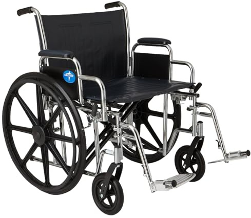 Medline Excel Extra-Wide Bariatric Wheelchair For Adults and Seniors with 24 Wide Seat, Supports up to 500 lbs