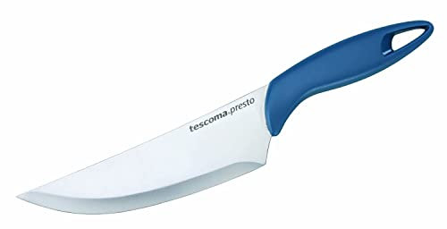 Tescoma 863028 Presto Coltello Cuoco, Acciaio Inossidabile, Blu, 14 cm, 1 Pezzo