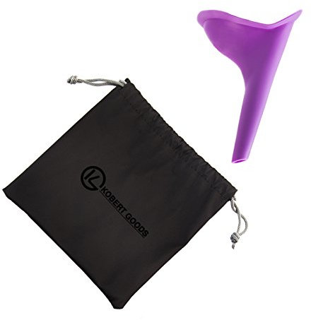 Kobert-Goods Frauen-Urinal Trichter aus flexiblem Silikon sicheres Pinkeln im Stehen & Hocken Unterwegs mit Wasserdichten Aufbewahrungs-Beutel für Schwangere Damen perfekt bei Outdoor-Aktivitäten