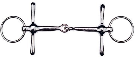 Schenkeltrense, Stahl vernickelt Breite 10,5 cm, Stärke 14 mm, Seitenteile 45 mm, massiv