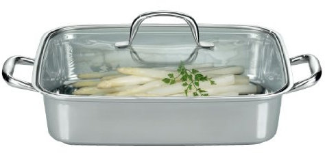 ELO Barbecue Edelstahl-Bräter mit Grill-Boden und Glas-Deckel ANGEBOT !!!!