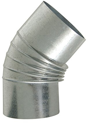 Fr chim.tubo liso - Codo 45º diámetro 110 rizado estufa galvanizado liso