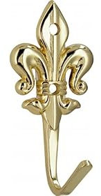 SIRO Kleiderhaken Unna, Klassisch, Vintage, Landhaus, Druckguss glänzend vermessingt, 55 mm x 28 mm x 26 mm, LA 17 mm, 579-55ZN5