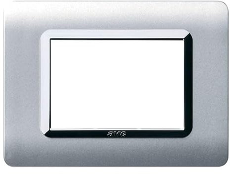 Placca Ave Tecnopolimero 44 3 Moduli Alluminio Naturale 44Py03Als