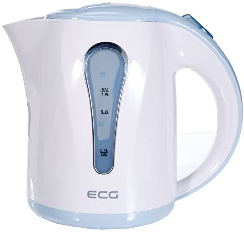 ECG RK 1022 Blue, Wasserkocher, 1 Liter, Blau-weiß, Plastik
