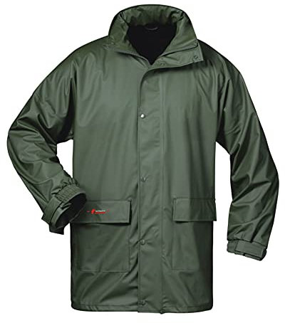 Norway PU Regen-Jacke mit Kapuze - Oliv - Größe: XL