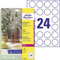 AVERY Zweckform L7780-25 transparente runde Etiketten (600 Klebepunkte, Ø40mm auf A4, selbstklebend, runde Aufkleber zum Bedrucken, wetterfest, Beschriftungen/Produktaufkleber) 25 Blatt, durchsichtig