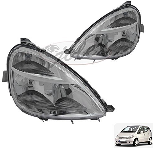 Jolex-Autoteile Scheinwerfer Hauptscheinwerfer Klarglas Satz Paar für Auto Facelift (W168 Baujahr 2001-2004) links+rechts weiß