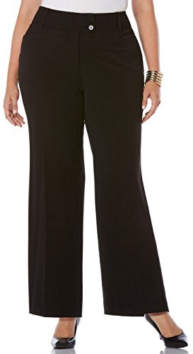 Rafaella Women's Plus Size Gabardine Bootcut Dress Curvy Fit Pants