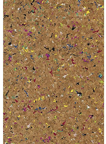 Rayher 63018000 Korkstoff, Granulat natur/bunt, Zuschnitt gerollt, 45 x 30 cm, Stärke 0,5 mm, vegane Lederalternative, zum Basteln, Nähen, Kleben, Schneiden, Stanzen, Bemalen, Beschriften