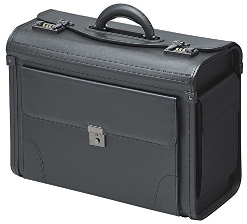 Pilot Case Faux Leather Black with Number Lock Front Side Pocket