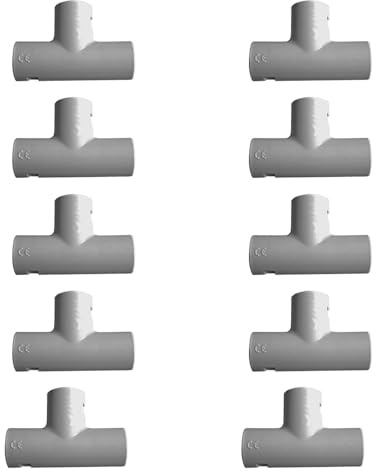 Zenitech - Lot de 10 Tés pour Tube IRL Ø16mm - Gris