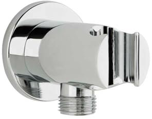 Ramon Soler - Codo de Salida de Agua para Ducha, Soporte Fijo a Pared, Diseño Redondo Cromado, Accesorio de Baño, Alta Durabilidad, Instalación Fácil, 100 mm