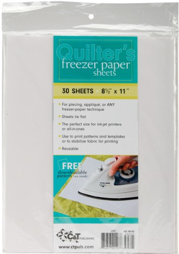 C&T Publishing 20107 Quilter's Freezer Paper Sheet, 8-1/2-Inch x 11-Inch, 30-Pack