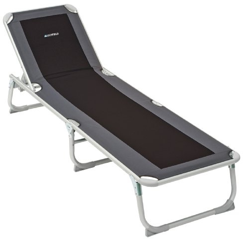 Lichfield Deluxe Foldable Sun Lounger for Garden or Camping [Amazon Exclusive], 5 Adjustable Sitting Positions, Reclining Chair, Portable for Beach, Pools, Courtyards, Strong 600D Fabric