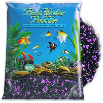 Pure Water Pebbles Blakberry Glo Aquarienkies, ungiftig, farbecht, lebendiges Substrat für Aquarien, Terrarien, Teiche und Handwerk, 2,3 kg
