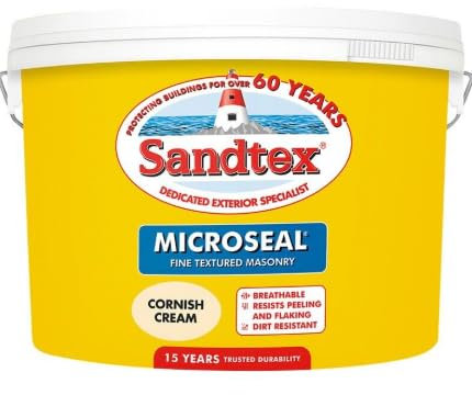 Sandtex Textured Masonry Paint Cornish Cream 10L