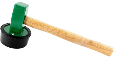 Sanpro Profi Pflasterhammer rund 2,5 kg mit wechselbarem Gummi | Langlebiger Plattenverlegehammer groß für Steinplatten, Terrassenplatten, Platten | Gummihammer, Schonhammer zum Pflastern in schwarz