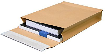 Faltentaschen DIN B4 250x353x40 mm braun 130g/m² ohne Fenster (391157) (50)