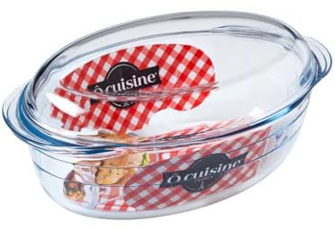Arcuisine 3.0 Litre Oval Borosilicate Glass Casserole