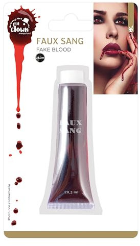Faux Sang en Gel - 28,3 ml - Maquillage pour Déguisement - Sang de Théâtre - Fake Blood - Sang de Film - Effet Spécial - Fausses Plaies - Halloween - Carnaval