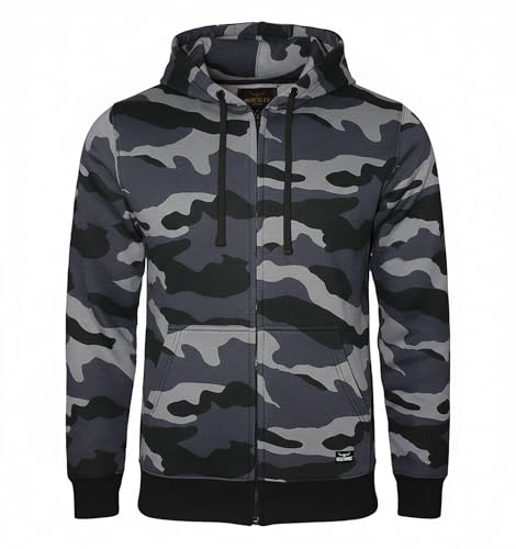 ROCK-IT Apparel I Felpa Mimetica con Cappuccio da Uomo I Giacca con Cappuccio I Hoody I Felpa con Cappuccio con Cerniera I Lavorazione di Alta qualità I Taglie S-5XL I Nero/Grigio/Blu 4X-Large