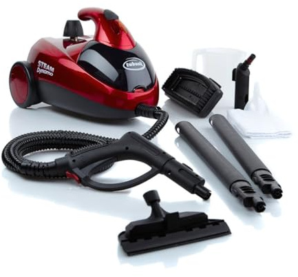 Ewbank Dynamo Steam Cleaner for Chemical-Free Cleaning, Multipurpose with Attachments, Portable, Multi-surface, For Carpets, Tiles, Bathrooms, Floors, and More, Red, SC1000