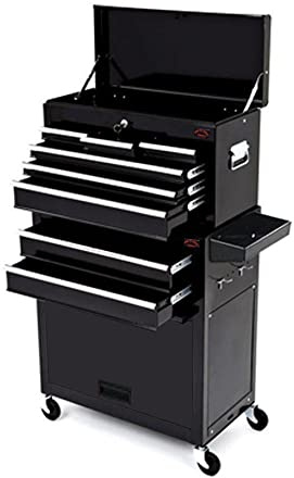 dirty pro tools™ Large Tool Chest TOP Cabinet TOP Box and ROLLCAB Box - Black
