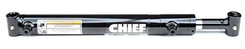 Chief LD Loader Welded Hydraulic Cylinder - Double Acting Cylinder for Light Duty Applications - 1.5” Bore, 16” Stroke, 3000 PSI, Retracted Length 24”, 40” Extended, 5300 lbs Column Load, SAE 6 Port