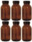 Viva Haushaltswaren braunes Apothekerglas Set 6x 500ml inkl. Schraubverschluss & Etiketten made in Germany, Silber