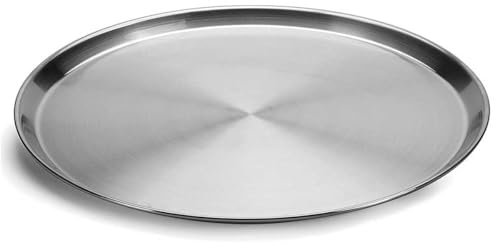 Space Home - Bandeja Redonda - Bandeja para Servir - Bandeja Restaurante - Acero Inoxidable - Diámetro 36 cm