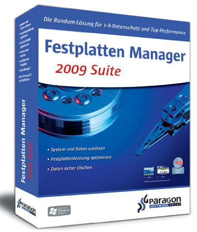 Paragon Festplatten Manager 2009 Suite, CD-ROM: Die Rundum-Lösung für 1A-Datenschutz und Top Performance
