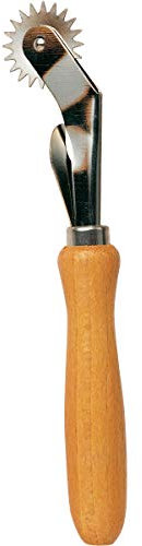 Prym 611276 Kopierrädchen mit Holzgriff und gezahntem Metallrad, Holz, natur, silberfarbig, One Size