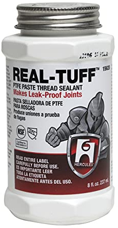 Hercules 15620 Real-Tuff Heavy Duty PTFE Pipe Thread Sealant, White, 8 oz.