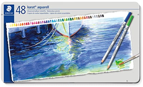 STAEDTLER Karat Aquarell 125 M48 - Lápices acuarelables (caja metálica, 48 unidades)