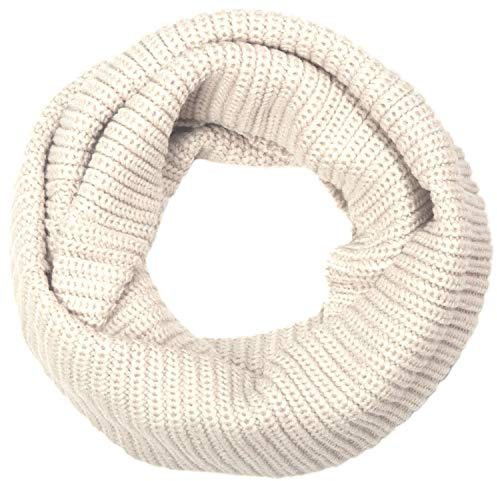 styleBREAKER Sciarpa loop in maglia fine unisex a tinta unita | Morbida sciarpa tubolare invernale elastica con motivo a costine sottili | Calda sciarpa loop a maglia per donna e uomo, colore:Beige