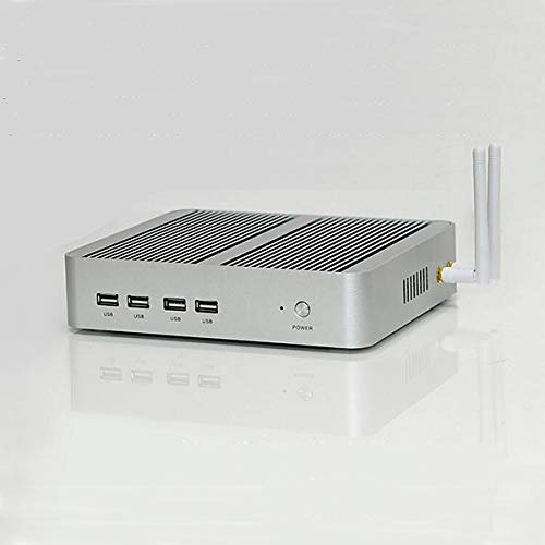 HSIPC Kaby Lake i3 8145U Industrial PC,Fanless PC,Mini Box PC with 4G RAM 64G SSD Rich IO: VGA HDMI USB3.0 LAN SD Card Reader Aluminum Case 4K Display