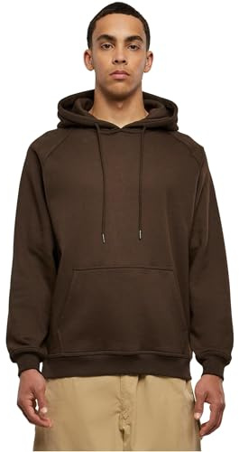 Urban Classics Herren Blank Hoody – Locker Geschnittener Kapuzenpullover mit Kängurutasche und Verstellbarer Kapuze für Freizeit Alltag Sport und Streetwear,Brown,4XL