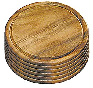 6X Fleischteller Akazie rund 25cm