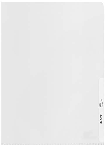 Leitz Plastmapp i A4, 25-pack, Giftfri Plast, Präglad Matt Yta, 140 Mikron Tjocklek, 100% Återvinningsbar, Miljövänlig, Recycle-serien, Genomskinliga, 40013003
