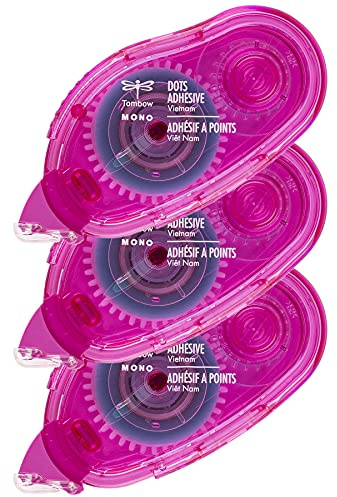 Tombow 62149 Mono Adhesive Dots Applicator Refills, 3-Pack. Easy to Refill for Smooth Application, Multicolor, Value Pack