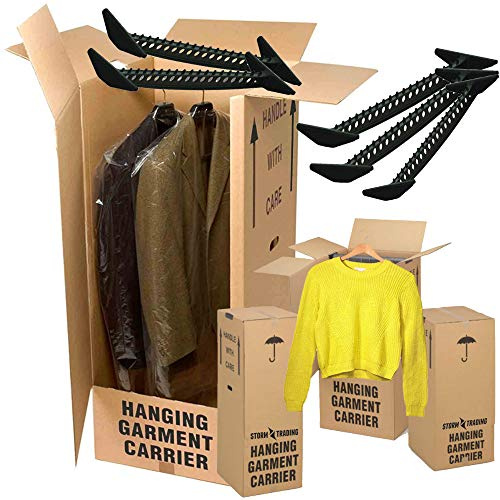 5 Large Strong Removal Moving Wardrobe Cardboard Boxes