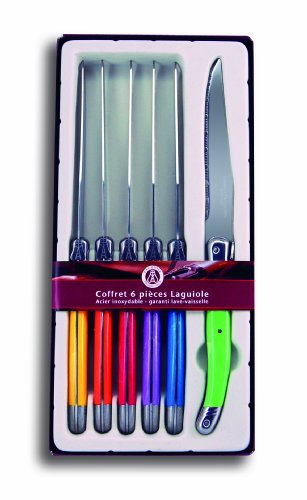 Laguiole Production - Coffret 6 couteaux Steak - Multicolors Inox
