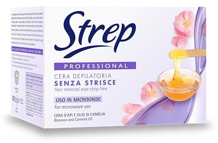 Strep - Cera Depilatoria Senza Strisce, Uso in Microonde, Epilazione Perfetta e Duratura, 100gr