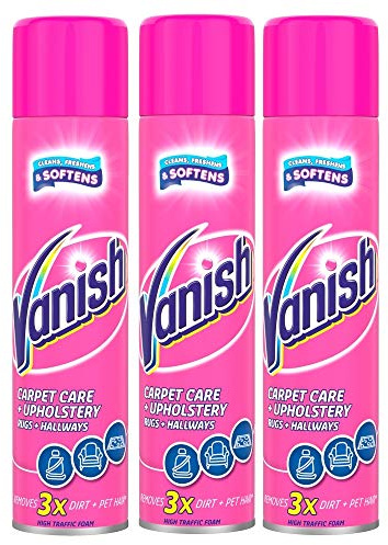 Vanish Oxi Action Upholstery & Carpet Cleaner, Stain Remover Foam for Large Area Cleaning, 600ml | Spring Flowers Fragrance | Cleans and Freshens your Carpet | Pack of 3