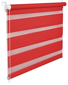 KS Handel 24 DOPPELROLLO DUOROLLO 110 cm BREIT 200 cm LANG ROT INKL. SEILZUG FENSTERROLLO KLEMMROLLO Jalousie
