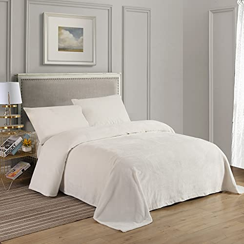 Southwest Canyon Soft Micro Fleece Sheet Set Cal King Size - Flannel Velvet Plush fleece Sheet Set (Cal King, Ivory)